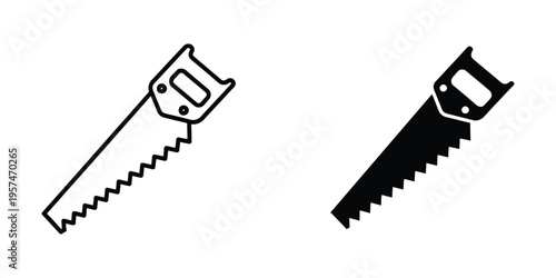 hand saw and hacksaw tools isolated flat design vector illustration