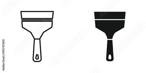 flat design paint scraper tool isolated on white background vector illustration