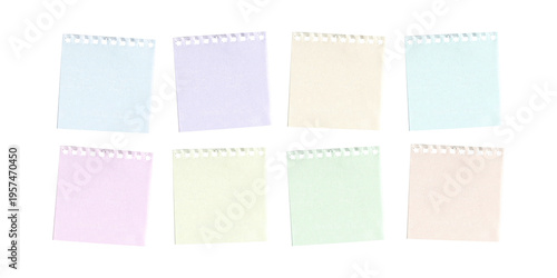 Collection of pastel sticky notes set. Minimal stationery design for planning, brainstorming and productivity.