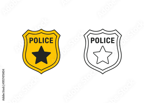 police badge flat icon set
Vector flat icon set isolated on a white background