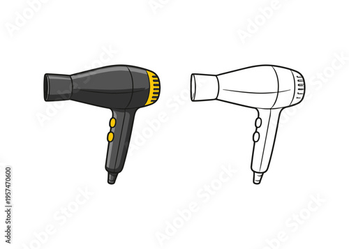 hair dryer flat icon set
Vector flat icon set isolated on a white background