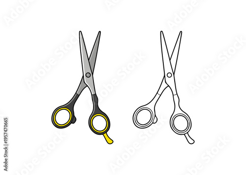 Hairdressing scissors flat icon set
Vector flat icon set isolated on a white background