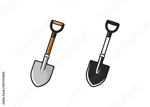 shovel flat icon set
Vector flat icon set isolated on a white background