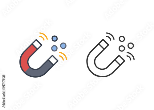 Magnet flat icon set
Vector flat icon set isolated on a white background