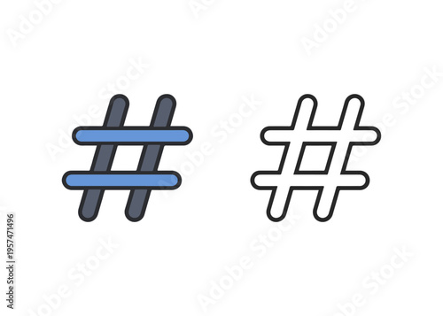 Hashtag flat icon set
Vector flat icon set isolated on a white background