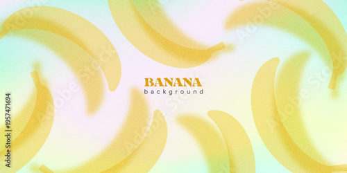 Tableau sur toile Soft-Blur Gradient Background with Bananas