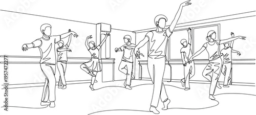 dancers in motion, ballet, sketch