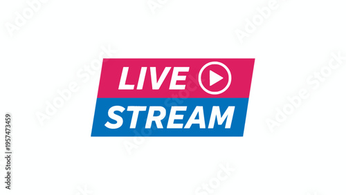 Live stream graphic icon for video broadcasting