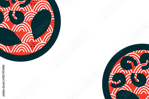 Sushi, Wok Noodles, Street Food Banner Collection for Restaurant Advertising