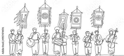 street performers with musical instruments