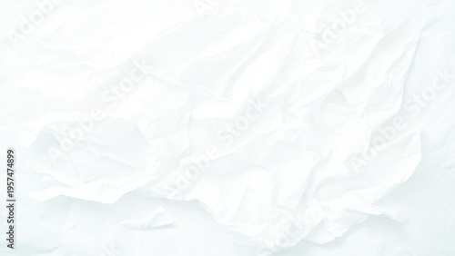 Blank white crumpled and creased paper poster texture background.