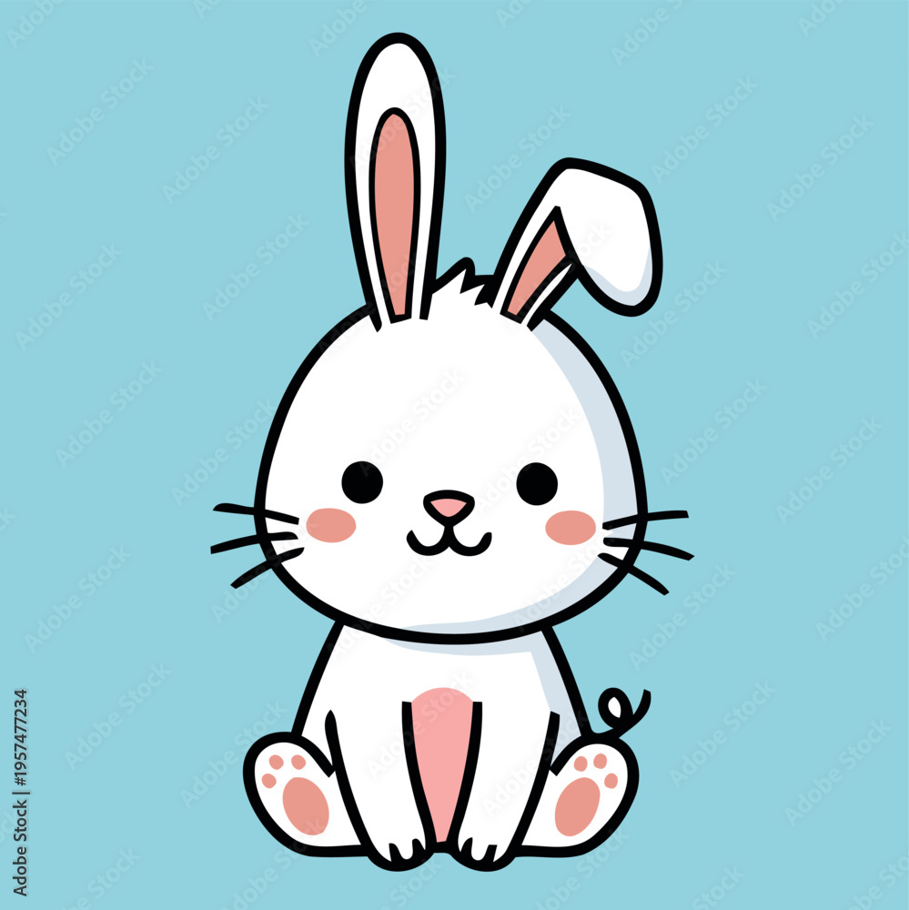 Obraz premium Adorable Baby Bunny Vector Illustration for Easter Design