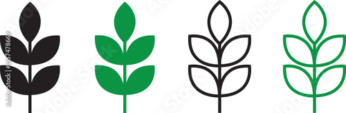 High fiber icon set. symbolizing dietary fiber for digestion and wellness. Fibre icon in flat style. Basic vector symbol illustration. plant leaf and waves. food packaging sign. Simple line vector 