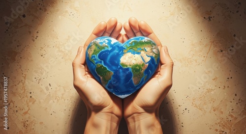 World environment day caring hands embracing the earth for a sustainable future
