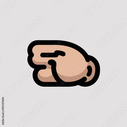 Cartoon nose thumb sideways gesture hand finger illustration vector graphic