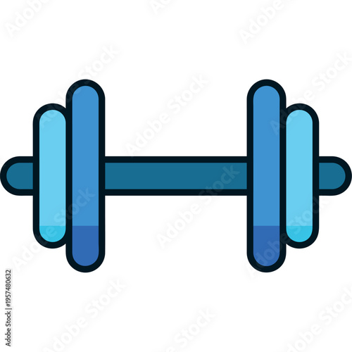 Fitness Dumbbell Weight Flat Icon Design