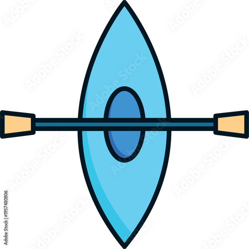 Kayak Boat Flat Icon Water Sport