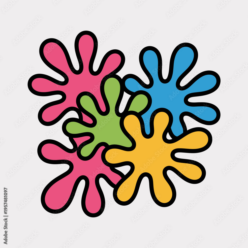 Obraz premium Colorful paint splatters on white background splashes vibrant abstract artistic