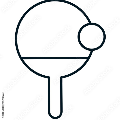 Table Tennis Paddle Flat Icon Illustration
