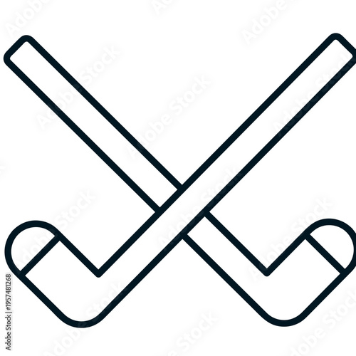 Crossed Hockey Sticks Flat Icon Design