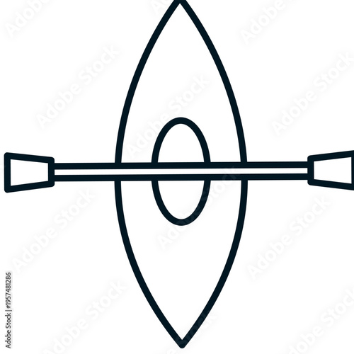 Kayak Boat Flat Icon Water Sport