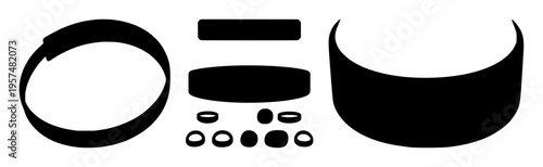 Wristband set with silhouette outline design featuring monogram, minimalist, single color strap with fashion accessory and wearable tech