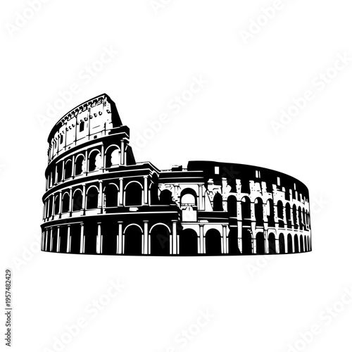 The colosseum in rome Vector, illustration