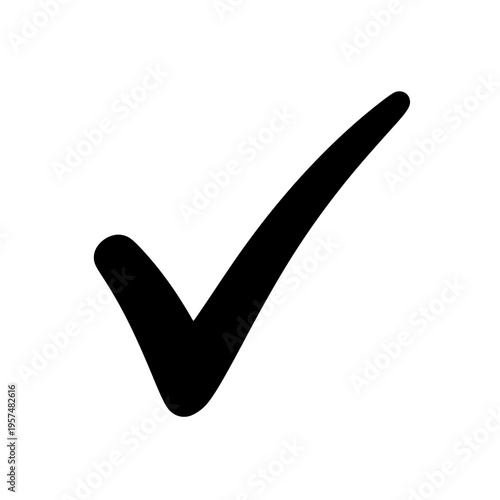 A black check mark symbol Vector, illustration