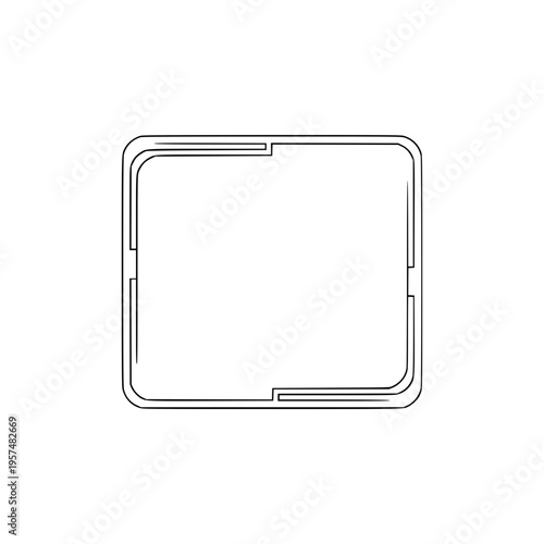 A square shaped metal plate with rounded corners Vector, illustration