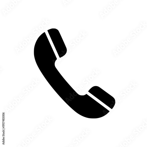 A black telephone receiver on a white background Vector, illustration