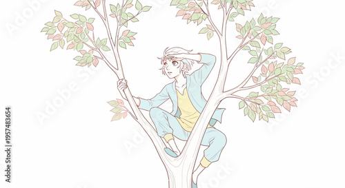 Wallpaper Mural Woman sitting in a tree branch. Torontodigital.ca