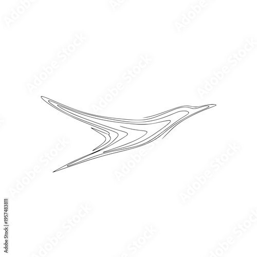 A bird in flight with wings spread wide Vector, illustration