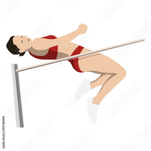 Girl high jump cartoon