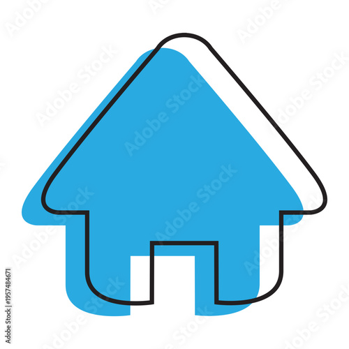 Home blue house icon