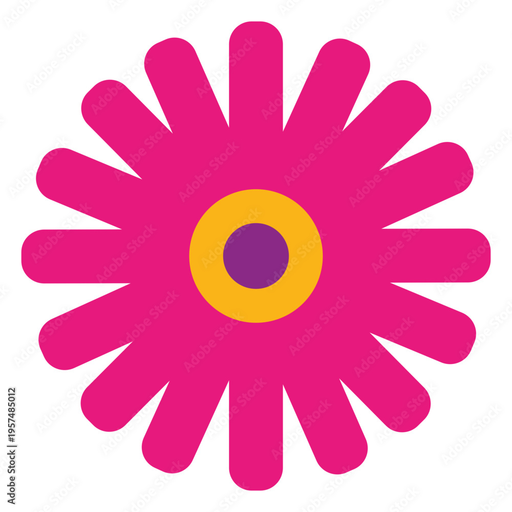 Obraz premium Magenta flower icon 4
