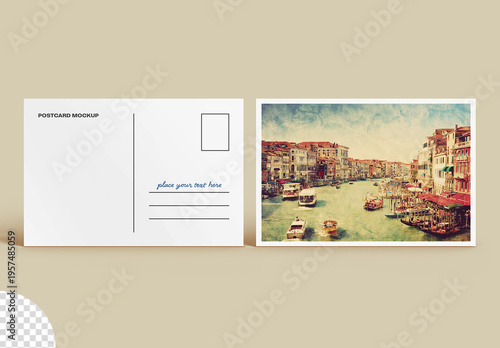 Stationery Postcard Front and Back Mockup