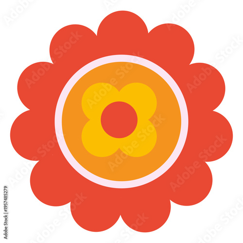 Orange flower icon 3