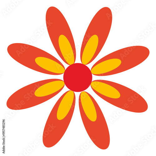 Orange flower icon 5
