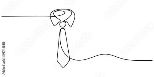 Continuous One Line Drawing of a Business Tie