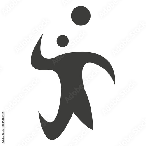 Volleyball player hitting symbol