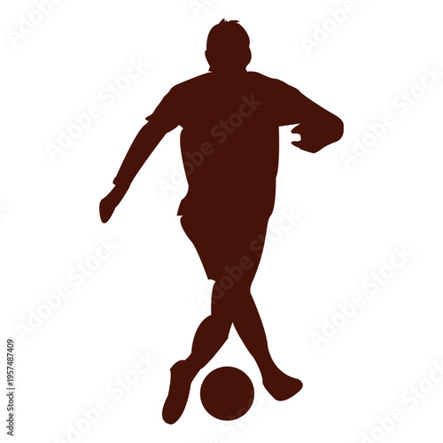 Football dribbling skill silhouette