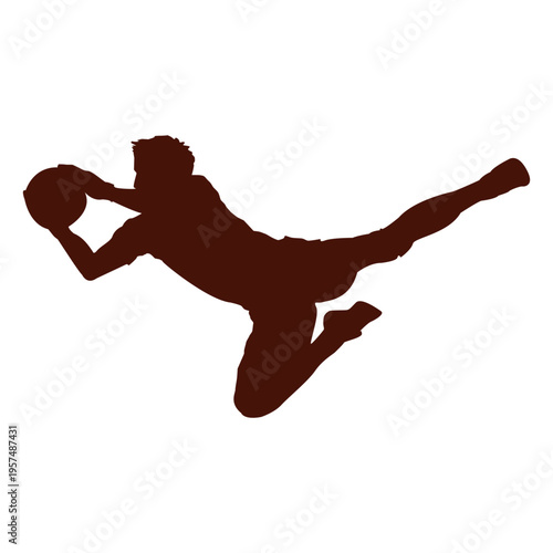 Football goalkeeper save silhouette
