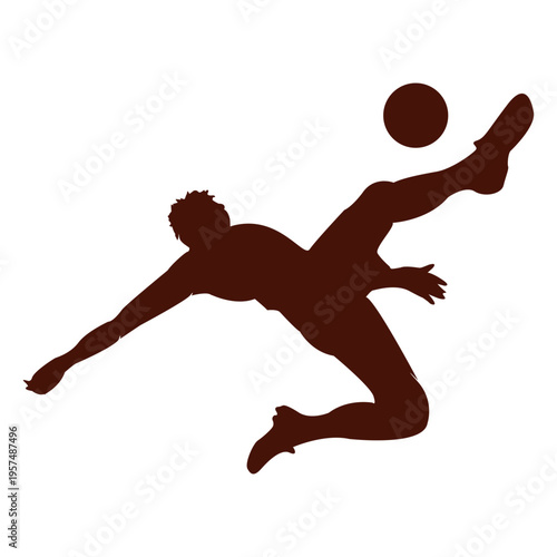 Football kick scissors and ball