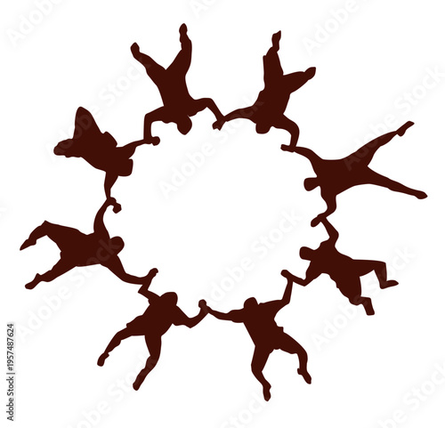 Joint paragliding ring flight