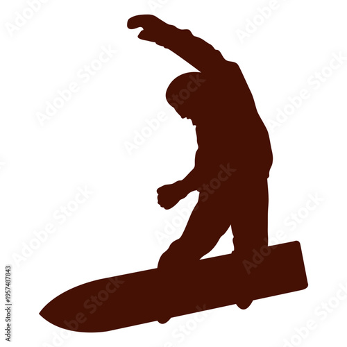 Snowboarding winter bottom view