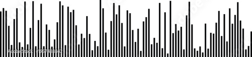 A minimalist graphic representation of digital data using black vertical bars on white background