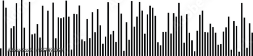 A series of black vertical bars of varying heights representing data visualization