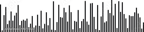 Abstract bar graph representation with varying black vertical lines on white