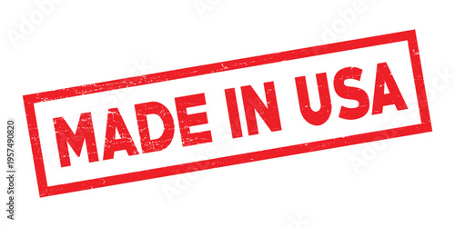 Made in USA Stamp Red Text on Transparent Background