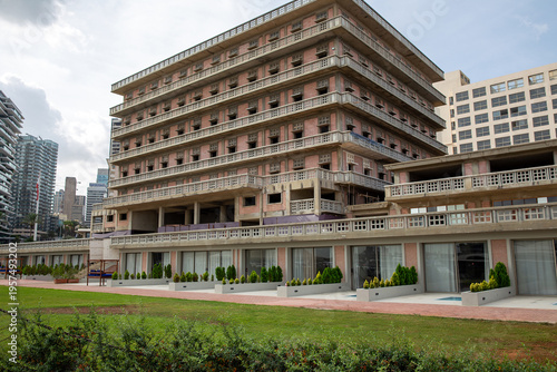 Classic building on central embankment of Beirut city. Republic of Lebanon